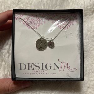 Silver necklace with soccer charm and #8 charm (either can be removed if wanted)